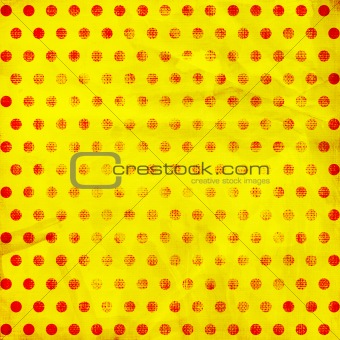 Yellow background with red dote