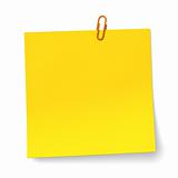 Yellow note with orange Paper clip