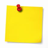 Yellow note with red thumbtack