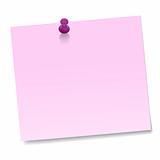 Rose note with violet thumbtack