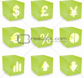 Finance cube icons
