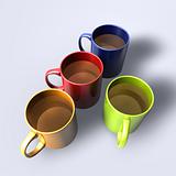 Glossy colorful mugs