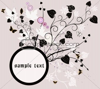 Floral frame background - vector