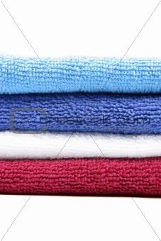 Colorful towels - copy space at top and bottom of image