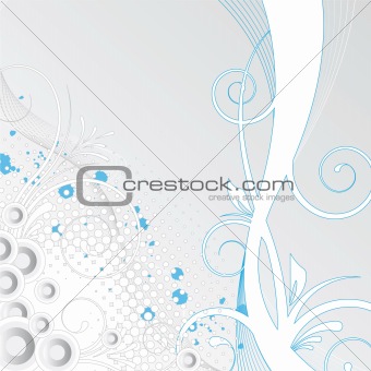 abstract painted floral design