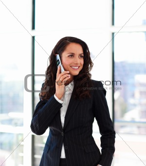 Beautiful businesswoman talking on phone