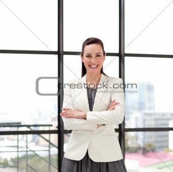 Beautiful businesswoman smiling at the camera