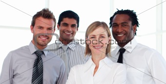 Portrait of a business team smiling at the camera