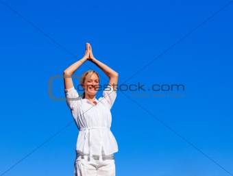 Young woman practising meditation