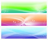 three colorful web abstract banners