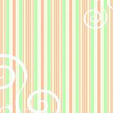 Retro peach and green striped background with swirls