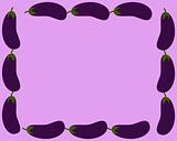 Eggplants as vegetable frame with pink background
