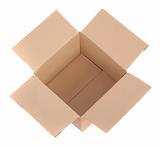 cardboard box on white - top view