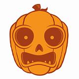 Frightened Halloween Jack O Lantern