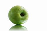 Green apple on white background