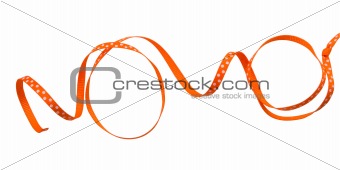 Curled orange ribbon