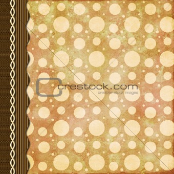 Retro background in brown with triple border and braid