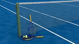 tennis raquet and balls