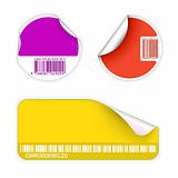 Set of fresh labels with bar codes