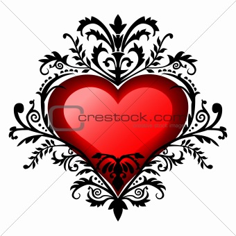 Valentine's day baroque heart