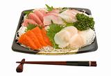 Sashimi and chopsticks