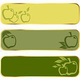 Green Apple banners with gold rim