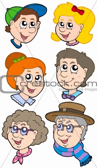 Family faces collection