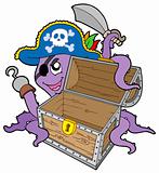 Pirate octopus with chest