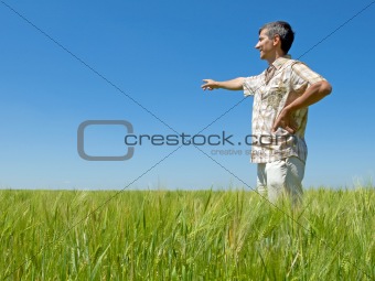 man in the field of wheat