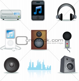 music graphic icon set