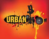 urban music dance on orange