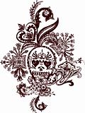 Skull paisley rock tattoo