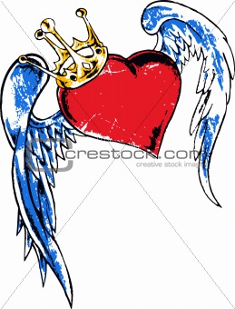 Gothic heart and wing