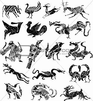 Ancient stamp animal