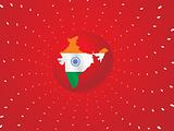 indian flag in map shape, red vector