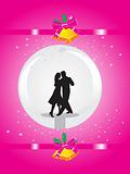 pink banner of dancing couple