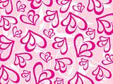 pink floral and heart, vector