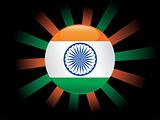 rasing sun isolated with indian flag