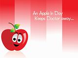 red funny apple, vector
