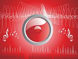 red Illustration on musical theme with speaker