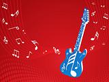 red musical background with guitar