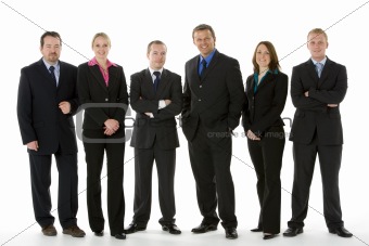 Group Of Business People Standing In A Line 