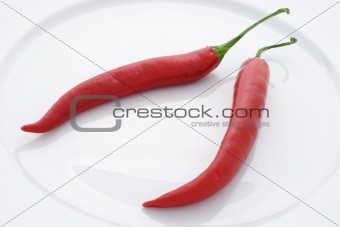 Red peppers on a plate