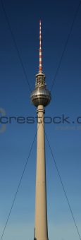 Television tower of Berlin, Germany in front of blue sky