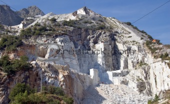Open quarry of white marble