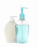 Colorful Bottles of Antibacterial Handwashing Soap