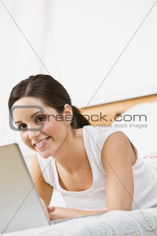 Beautiful Woman Using Laptop