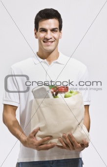 Attractive Man Holding Groceries