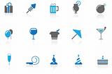 Party and Celebration icons blue