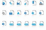 Document and File formats icons blue